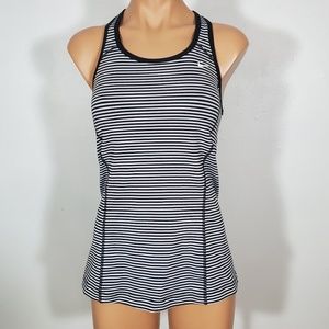 NIKE Black&White Horizontal Striped Athletic Tank